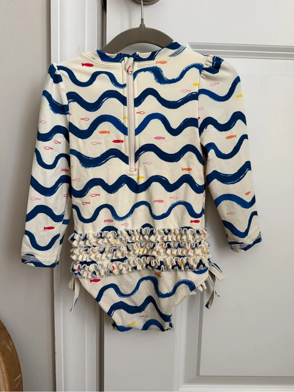 Quince Long Sleeve tie One-piece swimsuit - size 2T